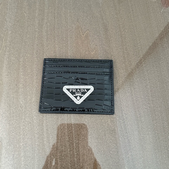 Black Crocodile Pattern Card Holder - Picture 6 of 7